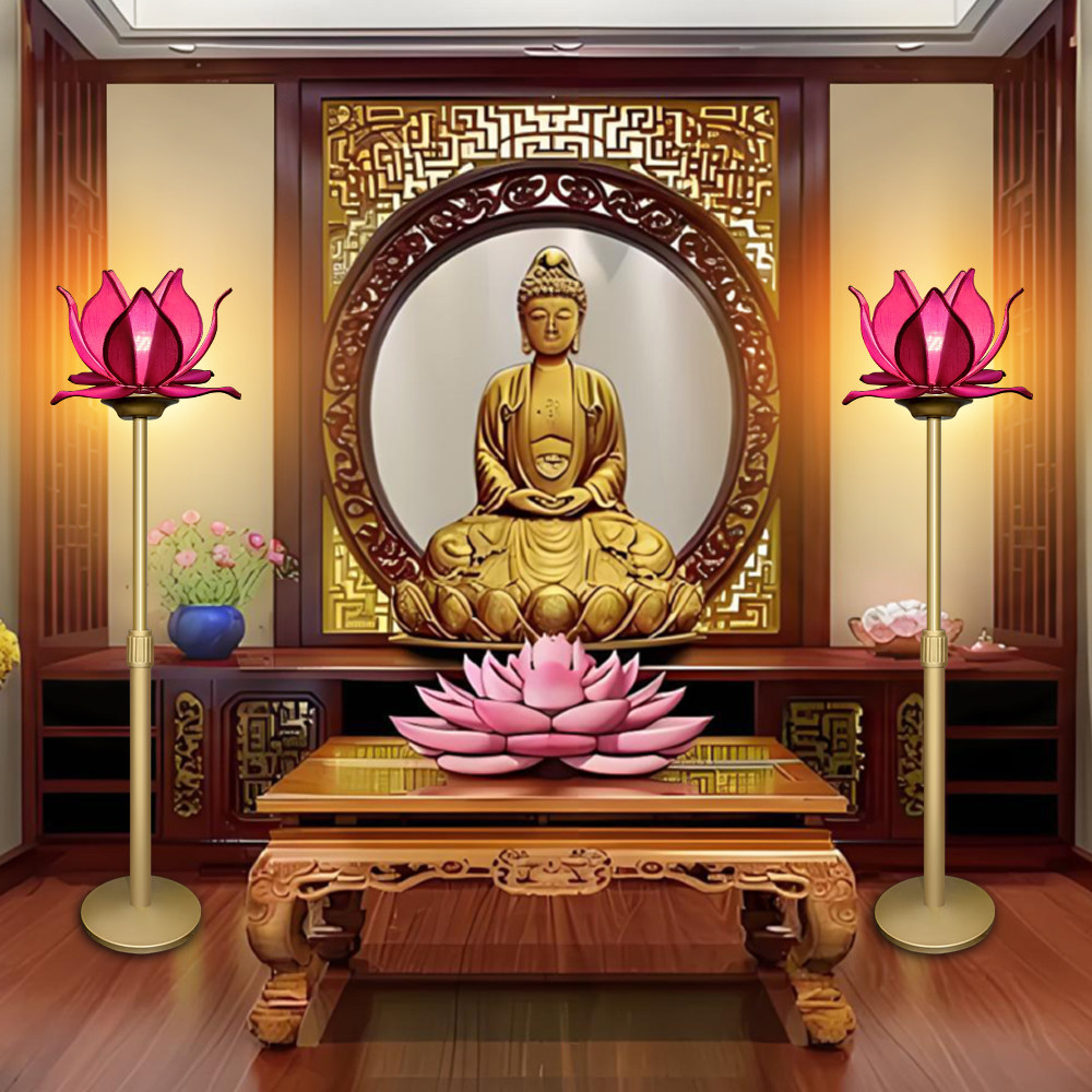仿古落地灯佛堂莲花灯