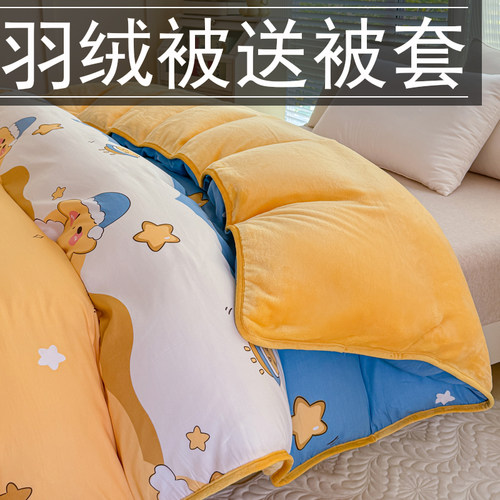 羽绒被冬被10斤羽绒被8斤羽绒被芯加厚保暖可拆洗羽绒被送冬被套