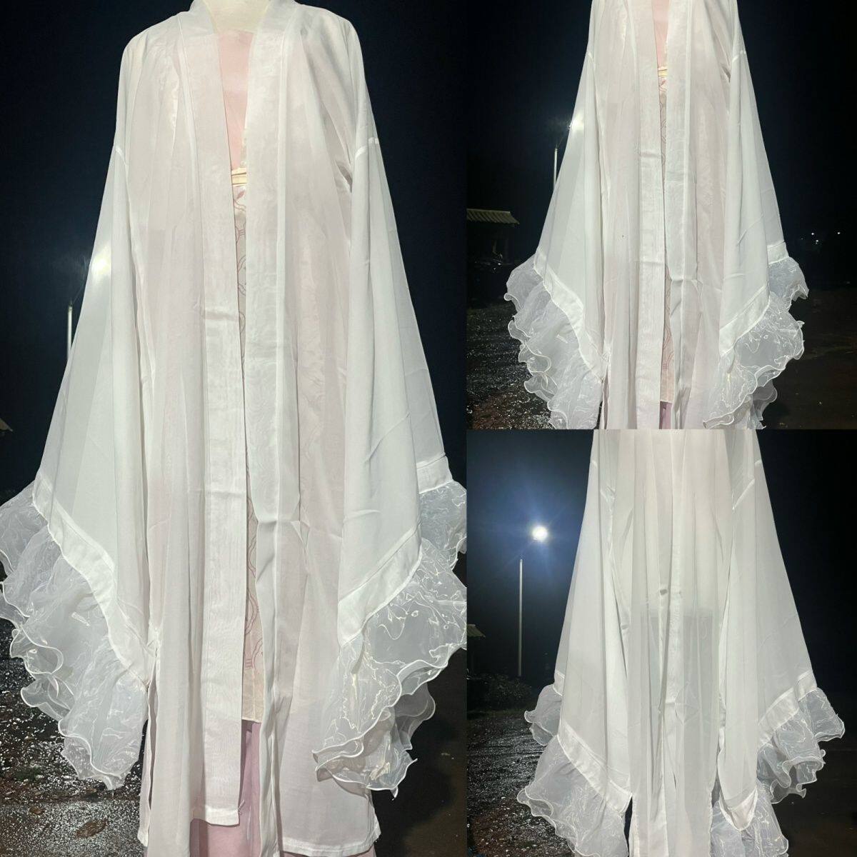 中国风汉服内搭荷叶大袖衫古装百搭小众洋气百搭白色超仙汉服配饰