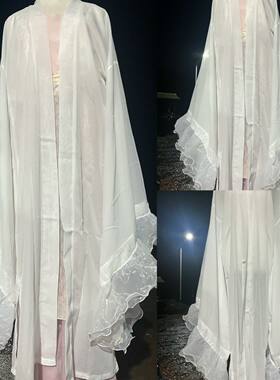 中国风汉服内搭荷叶大袖衫古装百搭小众洋气百搭白色超仙汉服配饰