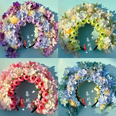 泉州浔埔女簪花双面汉服绢花头饰发饰民族拍摄写真手工花朵发箍花