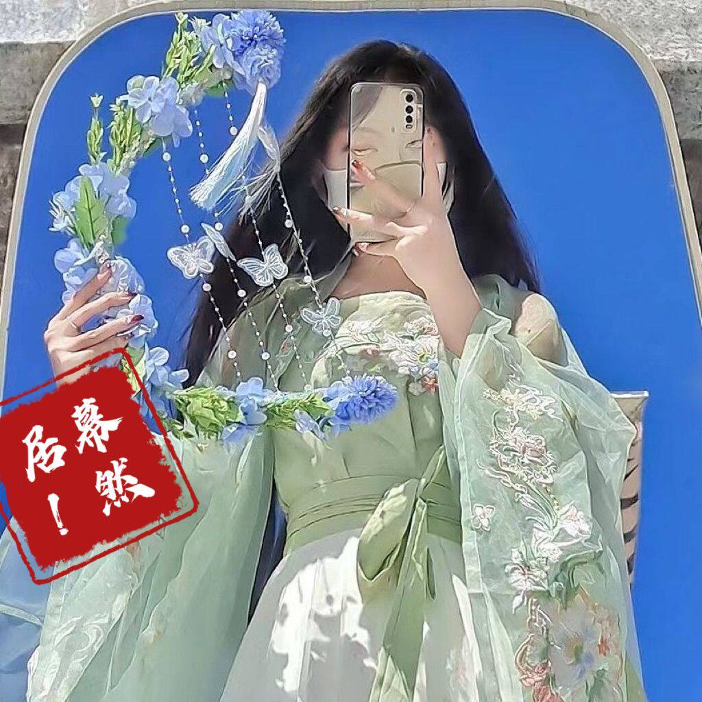 幕然居原创绢花蝴蝶渐变流苏箜篌可发光手持道具古风走秀lolita