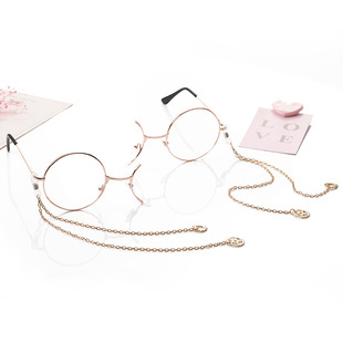 日系lolita复古风齿轮单边眼镜洛丽塔圆框平光文艺眼镜cos配度数