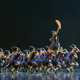 第十三届小荷风采金奖少儿舞群青青山上点点红扇子演出服少数民族