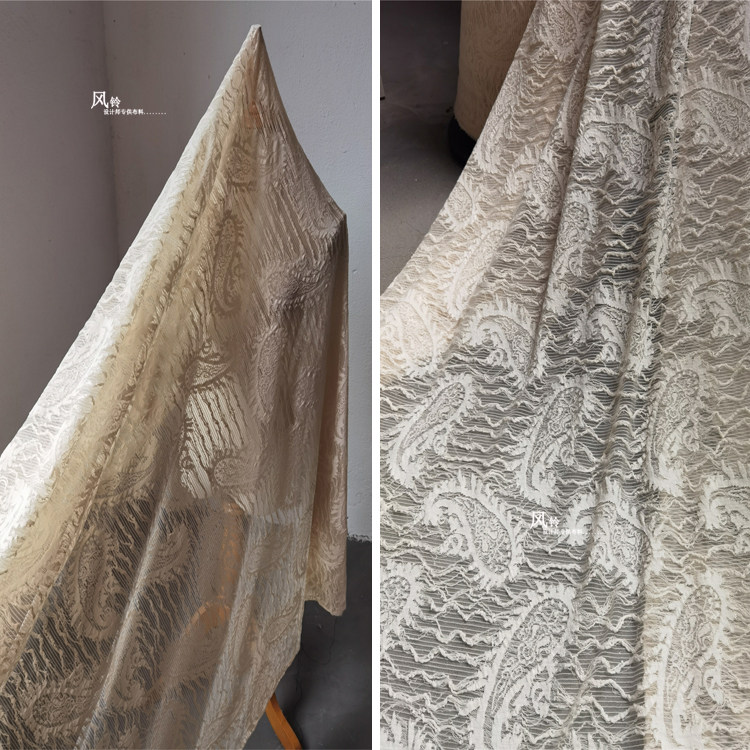 异域风情提花 重工花朵刺绣镂空网纱蕾丝布料 diy连衣裙服装面料