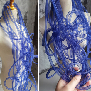 辅料材料管1公分藏蓝扭曲造型管子 饰背景舞台 立挺肌理镂空网管装