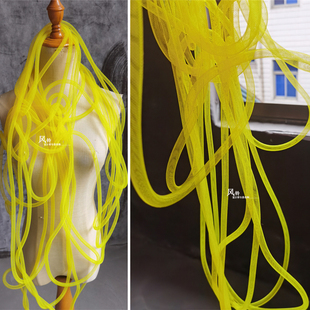 镂空肌理黄灿灿1厘米造型扭曲管diy随意弹力伸缩服装 饰辅料 艺术装