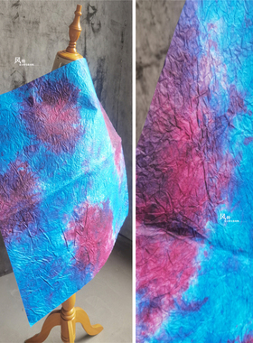 蓝色晶火渲染 造型纸婚庆装饰服装 diy改造创意外套廓形设计面料