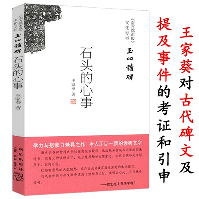【正版】石头的心事玉吅读碑王家葵碑帖故事与考证那些藏在碑林里国宝究竟有怎样的过往历史文化随笔集瘗鹤铭新考