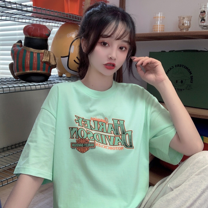 Real price ᦇ t-shirt female summer new Korean fashion Harajuku BF student loose Hong Kong Style versatile half sleeve top