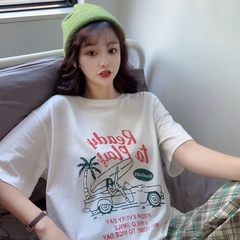 實拍實價#白色t桖女2021年夏季新款短袖寬鬆韓版半袖體恤上衣ins