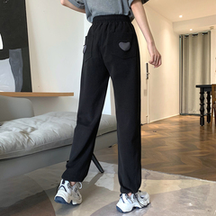 Real price ᦇ pants women's loose legged fashion spring and autumn daddy pants leisure show thin Harem Pants summer