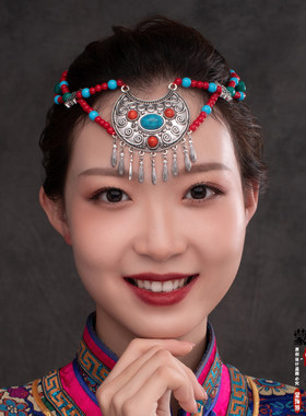 少数民族头饰女成人儿童通用蒙古族头饰舞蹈演出服装配饰发饰女人