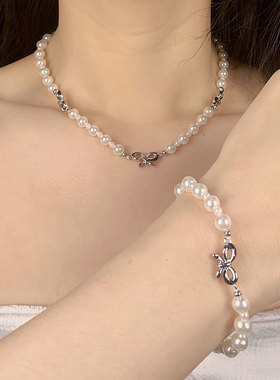 S925天然淡水珍珠高级感蝴蝶结