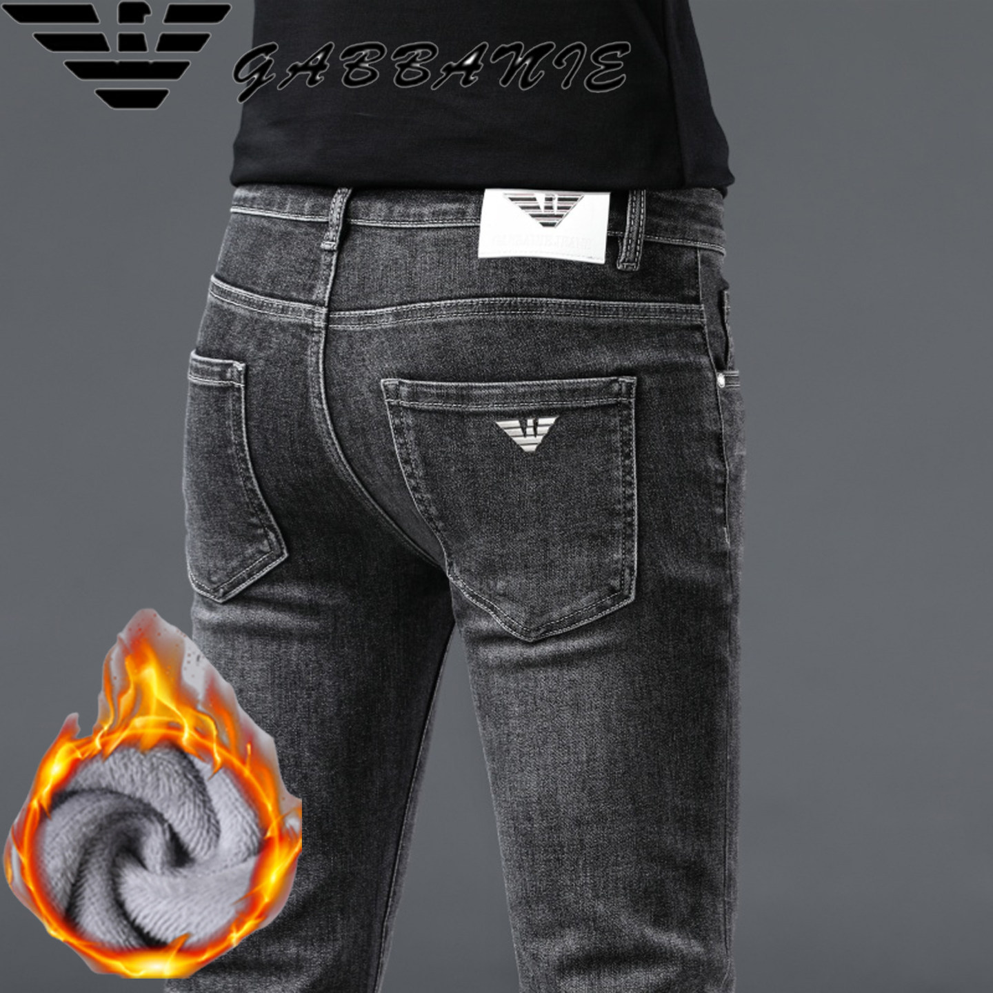 专柜正品高端轻奢欧货加绒牛仔裤男士修身弹力加厚保暖休闲小脚裤,男装,牛仔裤,淘宝优惠券,粉丝福利购,淘宝优惠卷