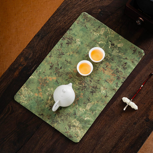 新款复古防水仿云纱茶席双层中式禅意茶桌布轻奢茶席