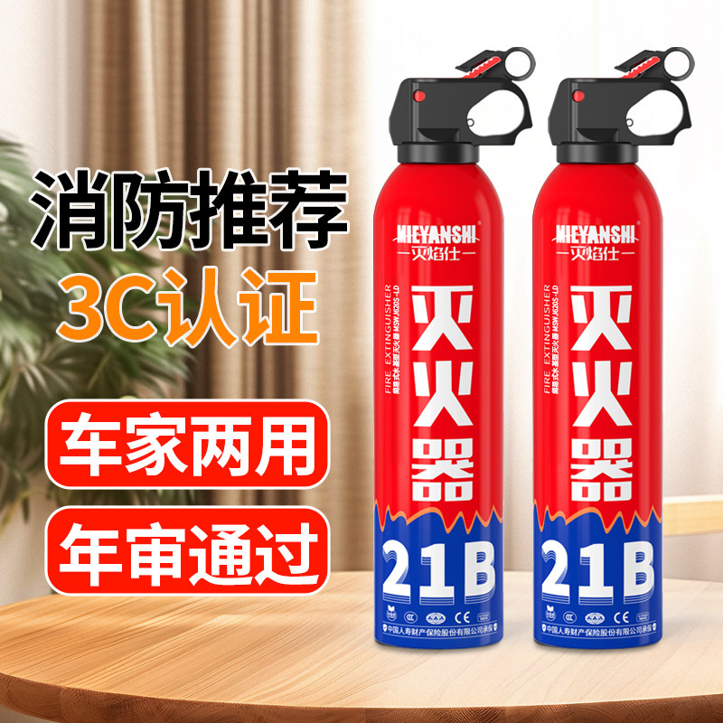 灭焰仕21B车载灭火器小型便携式车用水基型灭火器礼品批发3C认证
