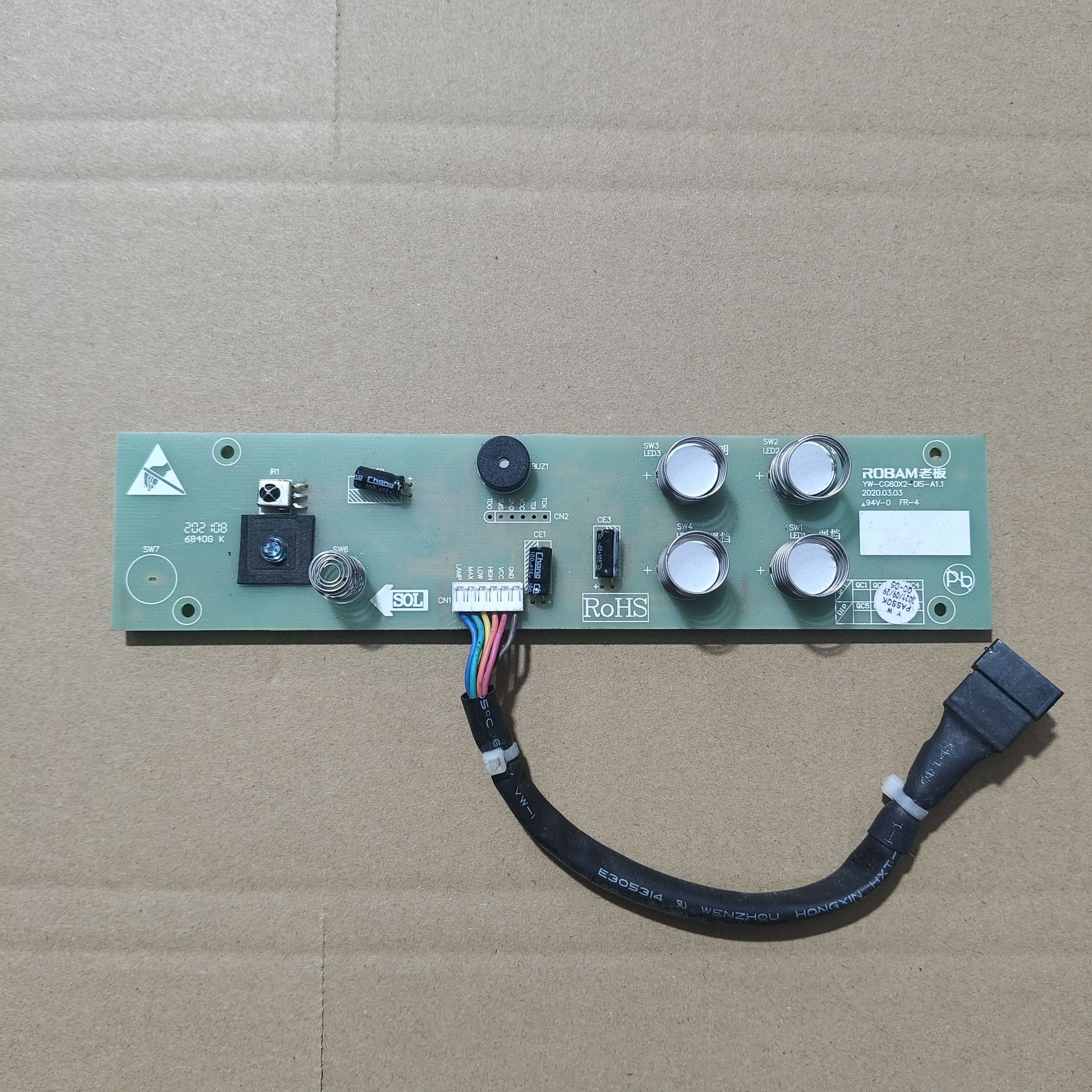 二手拆机老板油烟机显示板按键板YW-CG60X2-DIS-A1.1