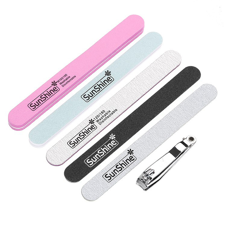 매니큐어 도구 분쇄기 문지름 스트립 모래 스트립 손톱 가위 광택 스트립 스폰지 스트립 네일 파일 매니큐어 세트