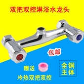 双开关淋浴龙头全铜浴室浴缸热水器水龙头冷热双把双控暗装 混水阀