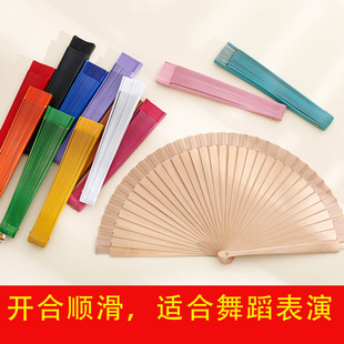 旗袍走秀折扇古风红色实木扇广场舞蹈扇开合顺溜舞台表演扇子