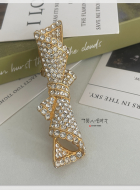 华丽金钻蝴蝶结单只耳夹 予美人vintage