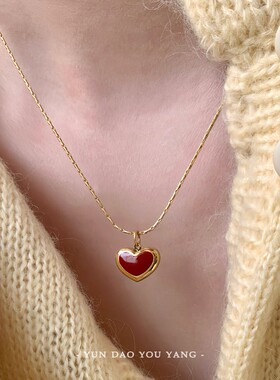 云岛有羊轻奢高级感双面爱心项链