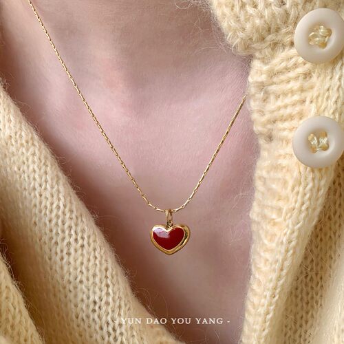 云岛有羊轻奢高级感双面爱心项链