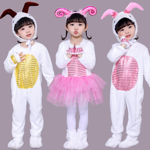 新款 儿童小羊演出服大童狼和羊动物服表演服幼儿园羊羔小羊大灰狼