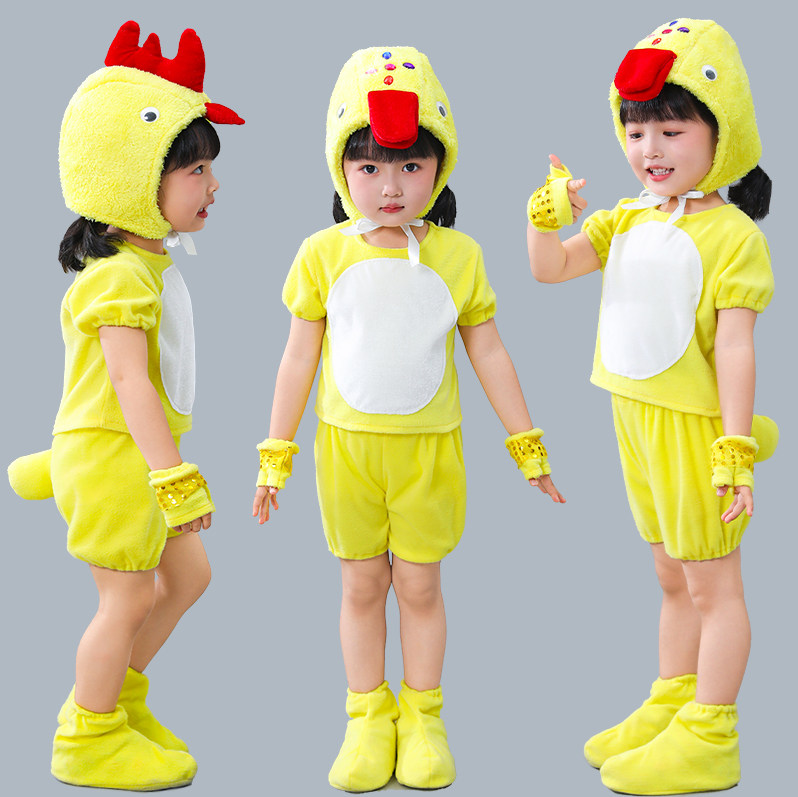 儿童小黄鸭小黄鸡纱裙表演出服装