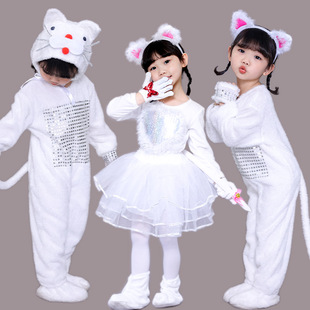 新六一男女学猫叫小猫咪演出服儿童小老鼠动物表演服舞蹈裙幼儿舞