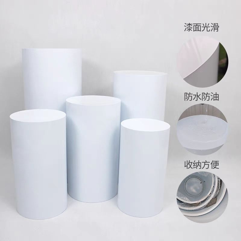 婚庆道具新款跨境电商铁艺圆柱甜品桌圆筒签到区生日派对展示摆件