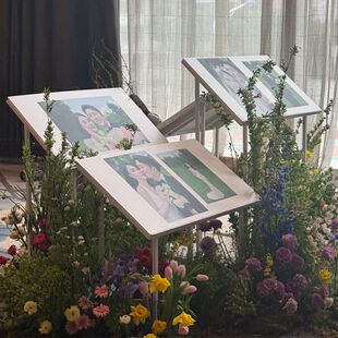 婚庆道具婚纱照展示架迎宾布置婚礼结婚照片支架画报海报铁艺路引