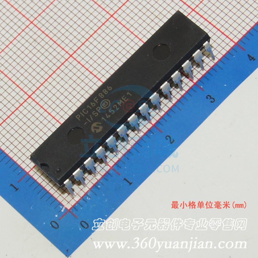 单片机(MCU/MPU/SOC) PIC16F886-I/SP DIP-28_300mil MIC 全新原
