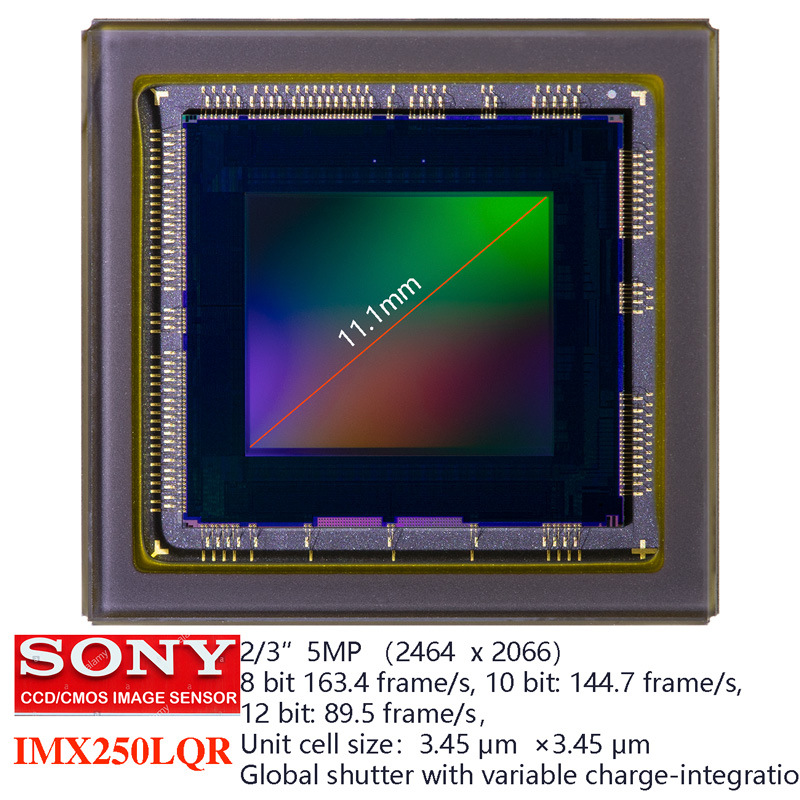 IMX250LQR索尼SONY5百万像素全局快门高速工业相机CMOS图像传感器