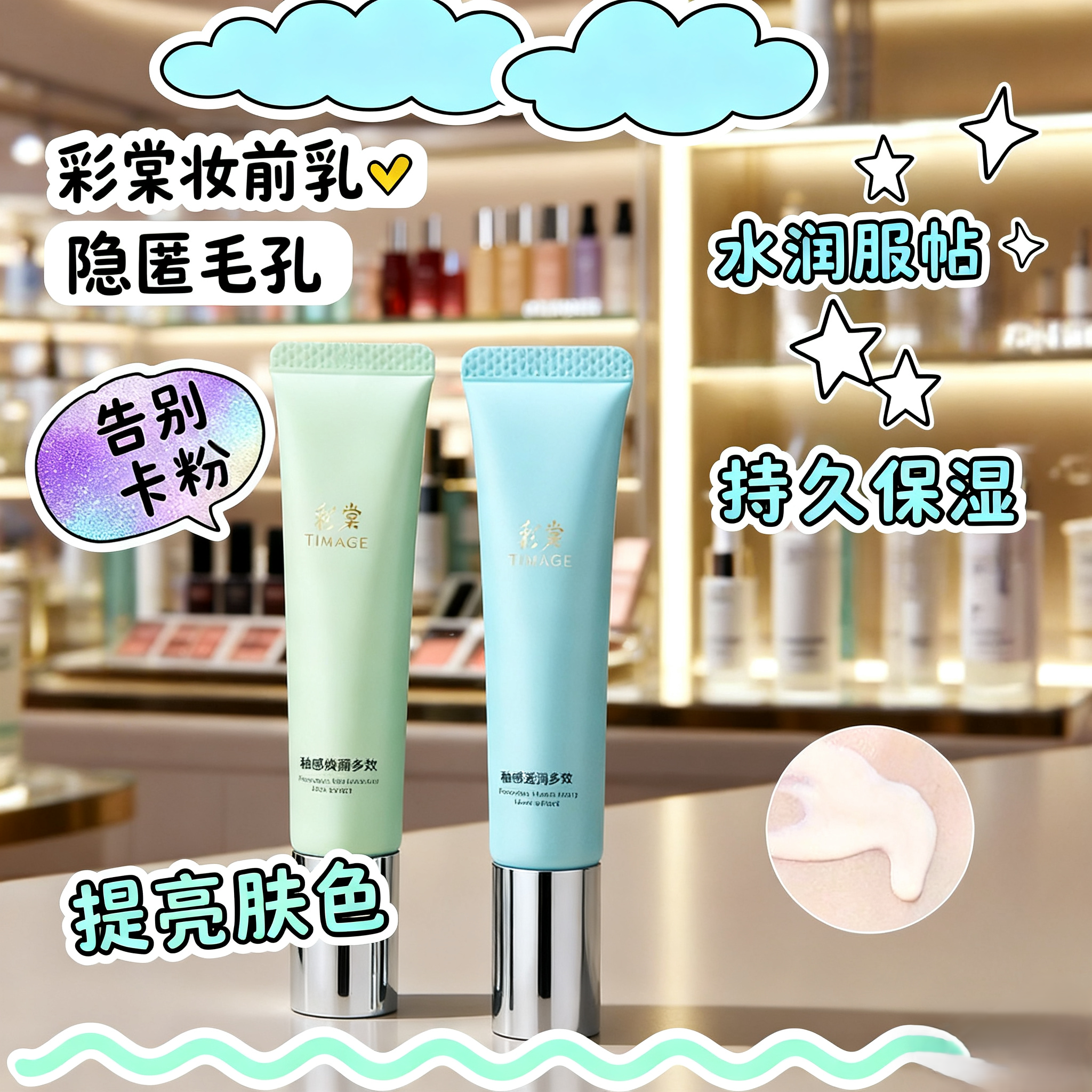 彩棠妆前乳打底隔离霜控油保湿滋润隐形毛孔润色提亮TIMAGE