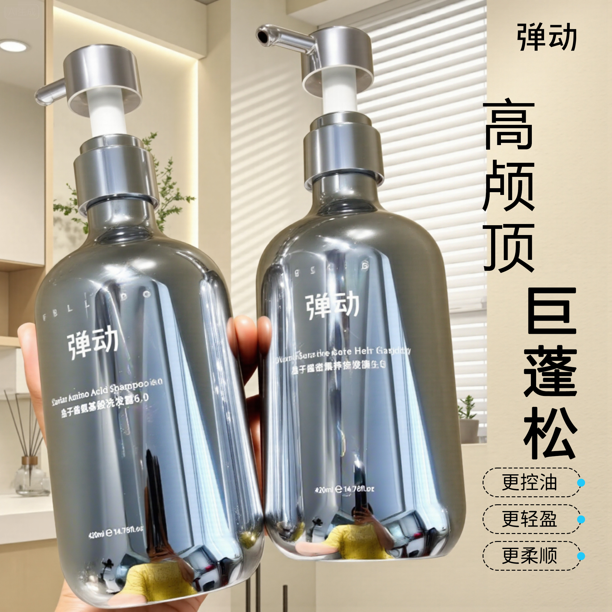 细软塌变高颅顶~弹动洗发水