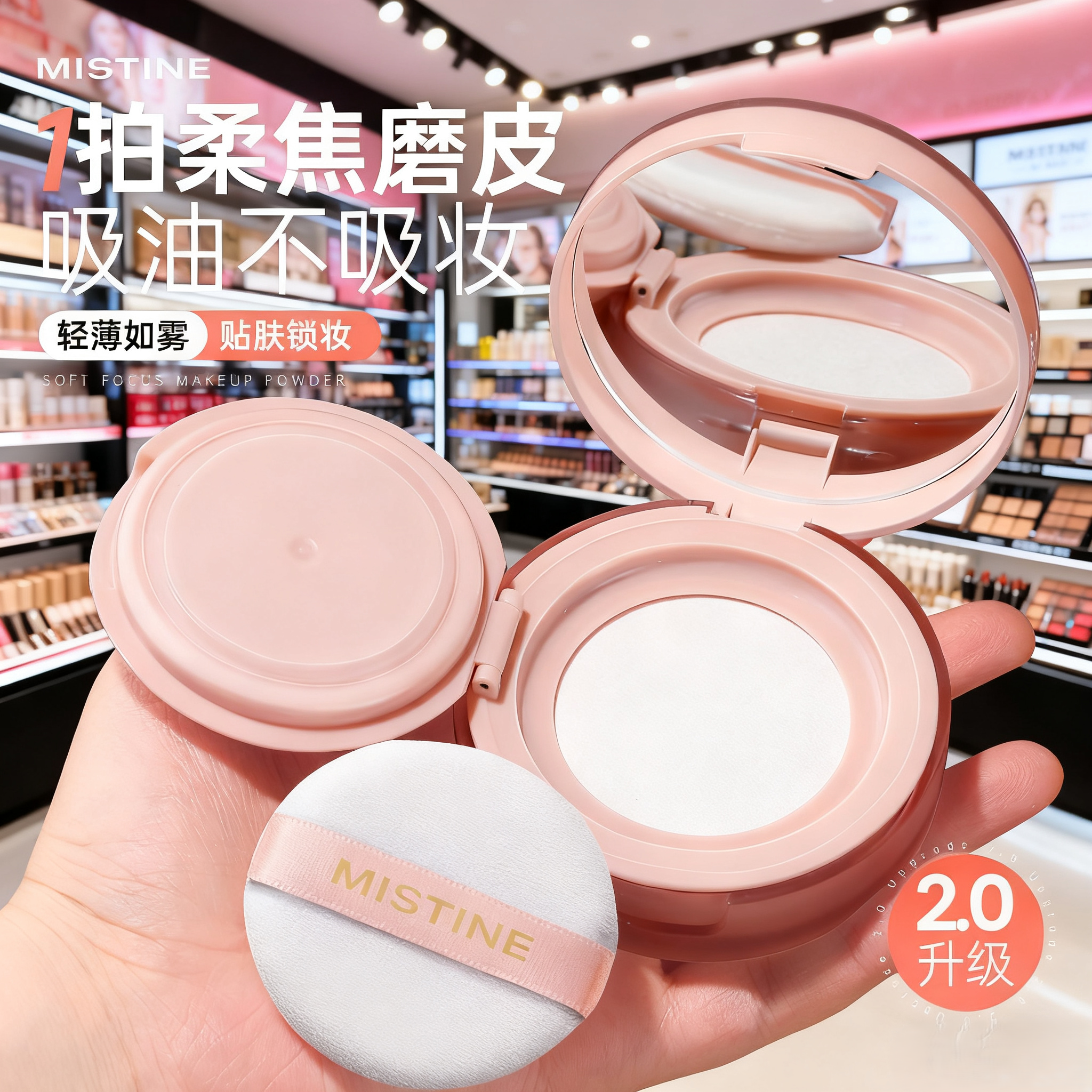 一拍柔雾定妆~Mistine散粉