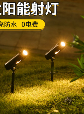 太阳能户外防水射灯家用庭院照树灯花园装饰氛围灯景观地插草坪灯