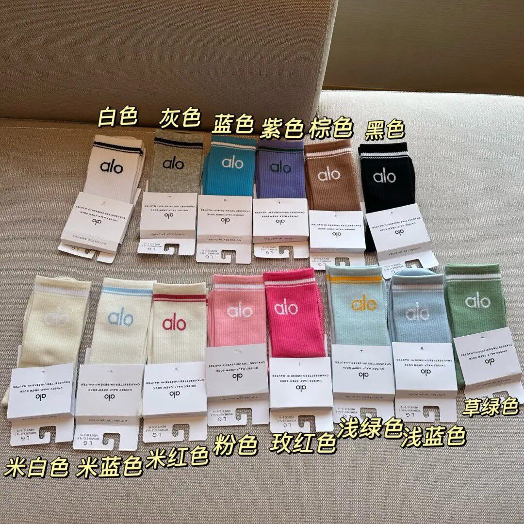 独立包装aIo中筒四季休闲运动健身女棉袜字母街头高筒袜子瑜伽袜