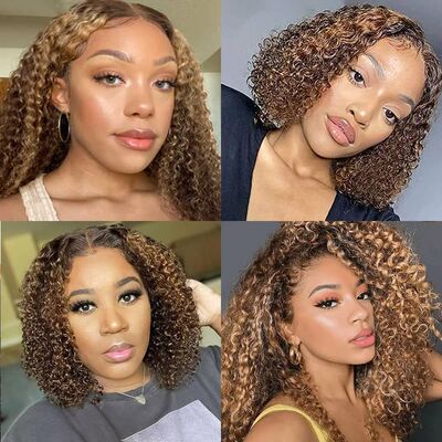 100% human hair mix small roll 13*4 HD lace nature wig 真发