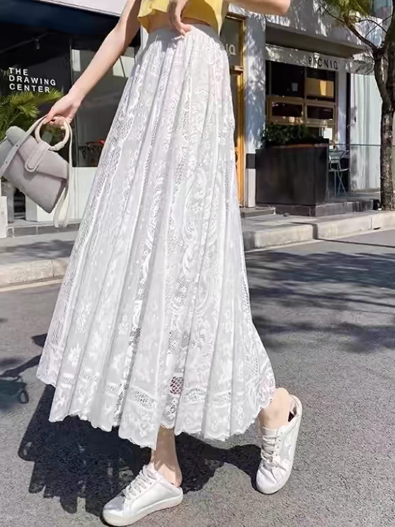 旗袍内衬裙蕾丝夏季下半身裙长款内搭防走光打底汉服叠穿国风裙子