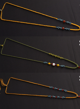 原创蜜蜡翡翠吊坠挂件绳佛牌链子