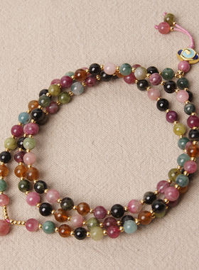 泰国佛牌碧玺蜜蜡吊坠绳毛衣链