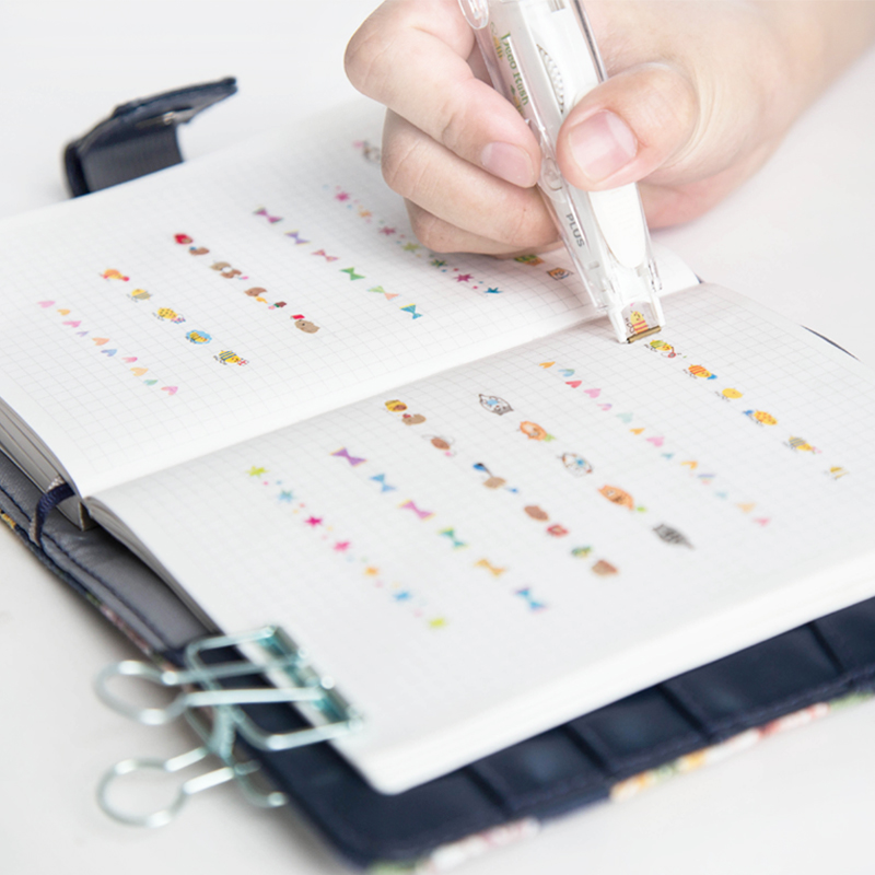 日本文具大赏普乐士PLUS蜡笔水彩文字荧光修饰带创意可爱小清新装