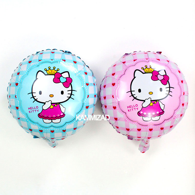 圆形蓝色KT猫铝膜气球场地布置