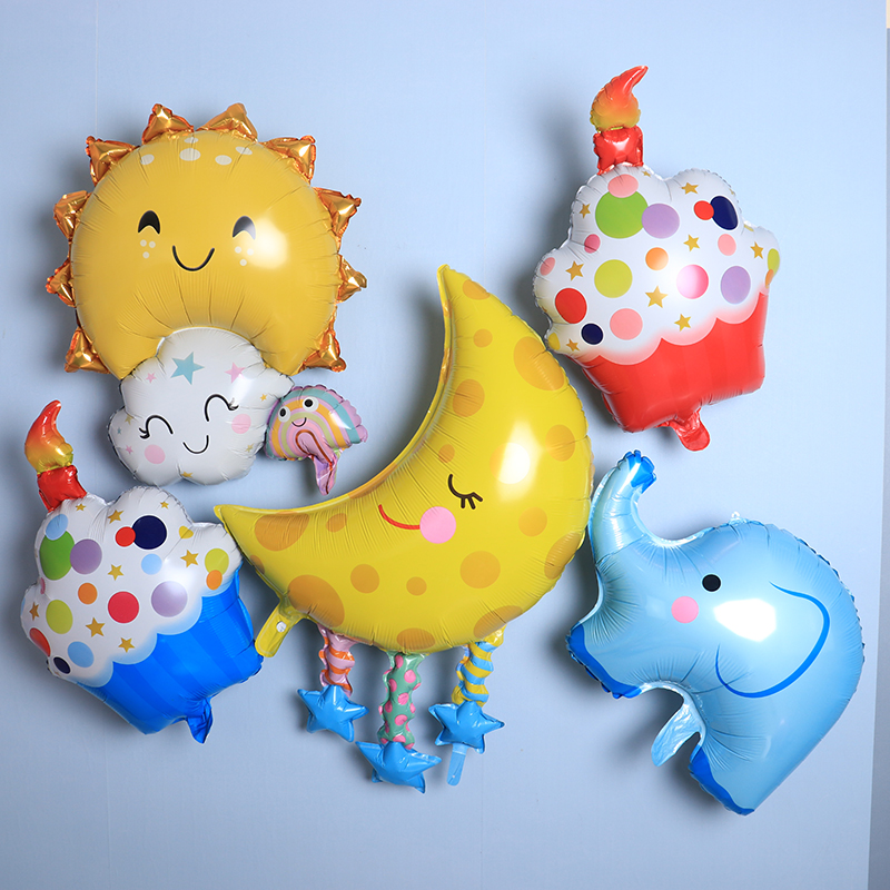 云朵儿童满月生日派对气球