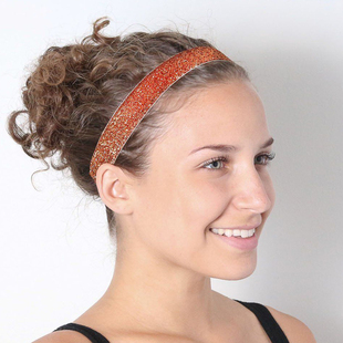 瑜伽发带儿童跑步导吸汗 女闪片blingbling 运动发带Sweaty Bands