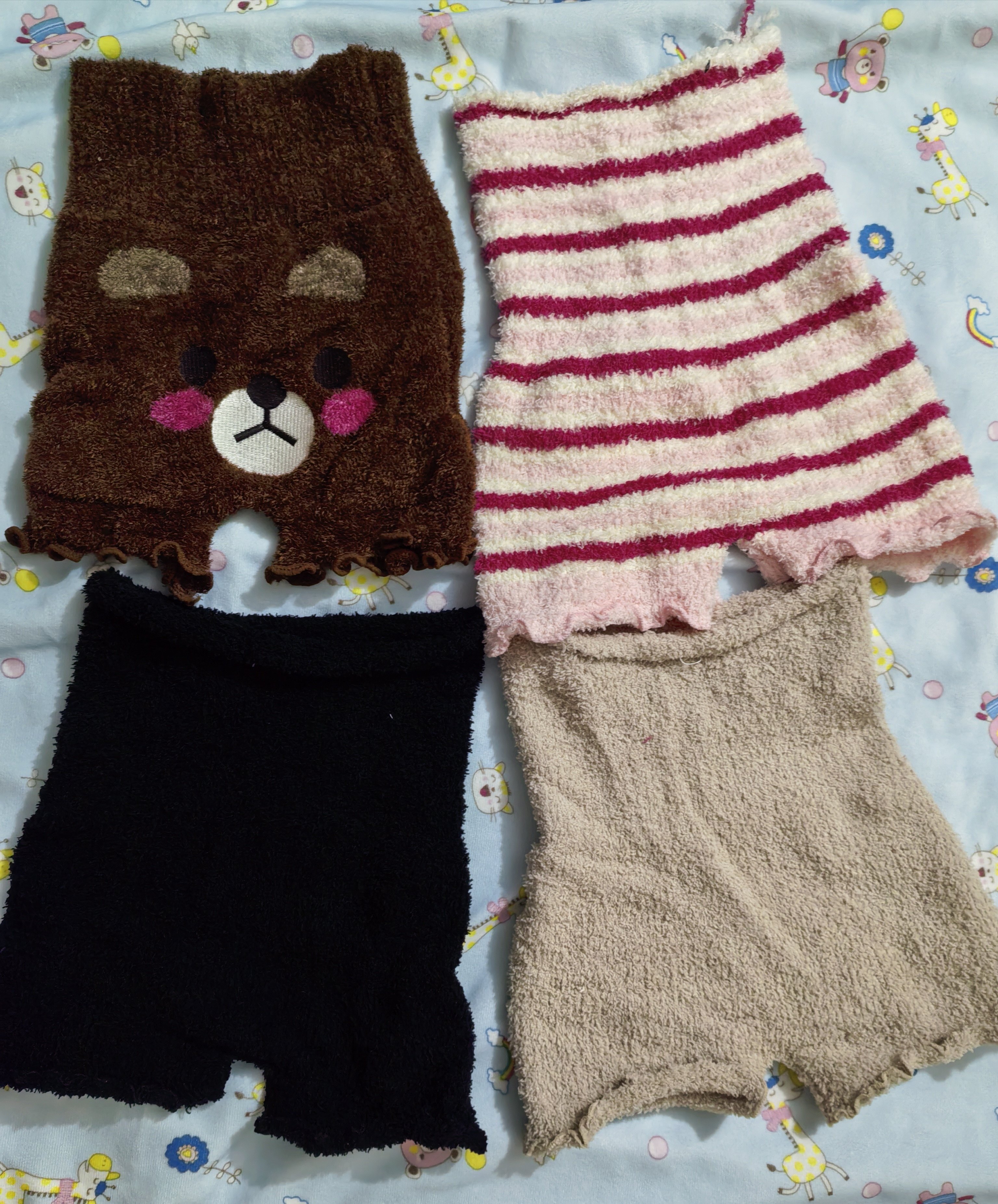 珊瑚绒暖宫裤小熊保暖裤软绵绵加绒加厚收腹护肚短裤居家睡裤儿童