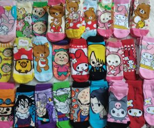 日单美乐蒂海贼王轻松熊卡通短袜棉袜子少女百搭短袜可爱袜子